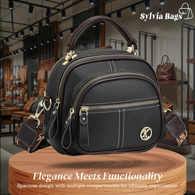 Kristine | Compact Multi-Zip Crossbody Bag
