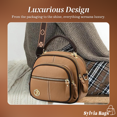 Kristine | Compact Multi-Zip Crossbody Bag
