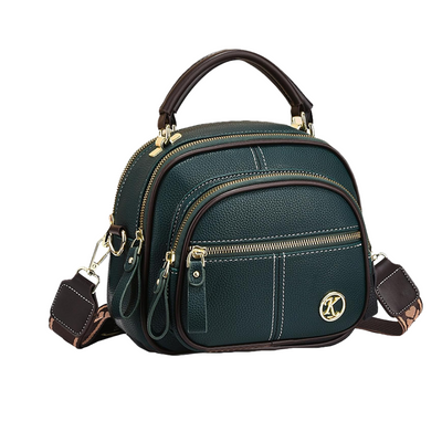 Kristine | Compact Multi-Zip Crossbody Bag
