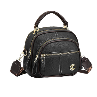 Kristine | Compact Multi-Zip Crossbody Bag