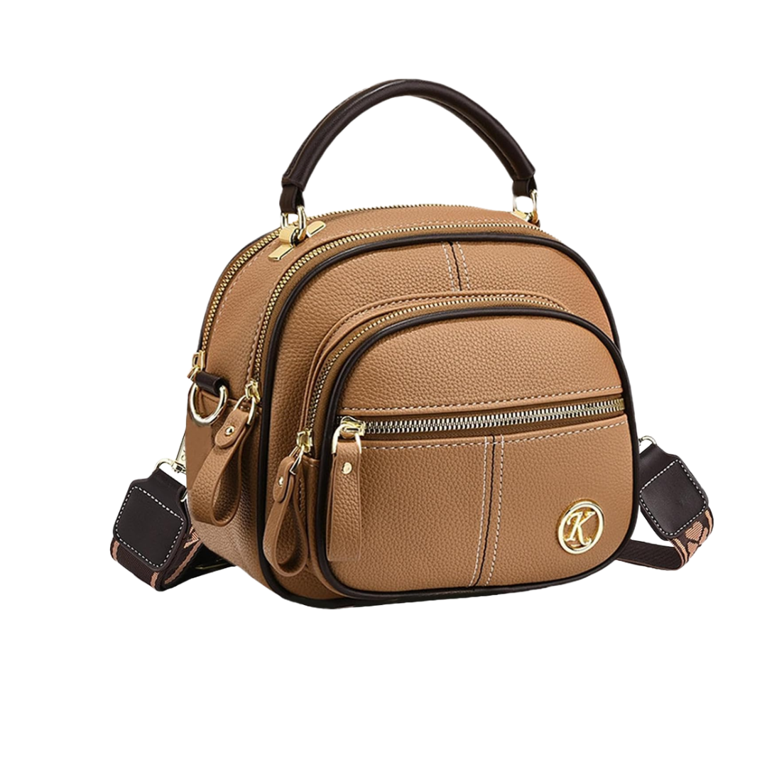 Kristine | Compact Multi-Zip Crossbody Bag