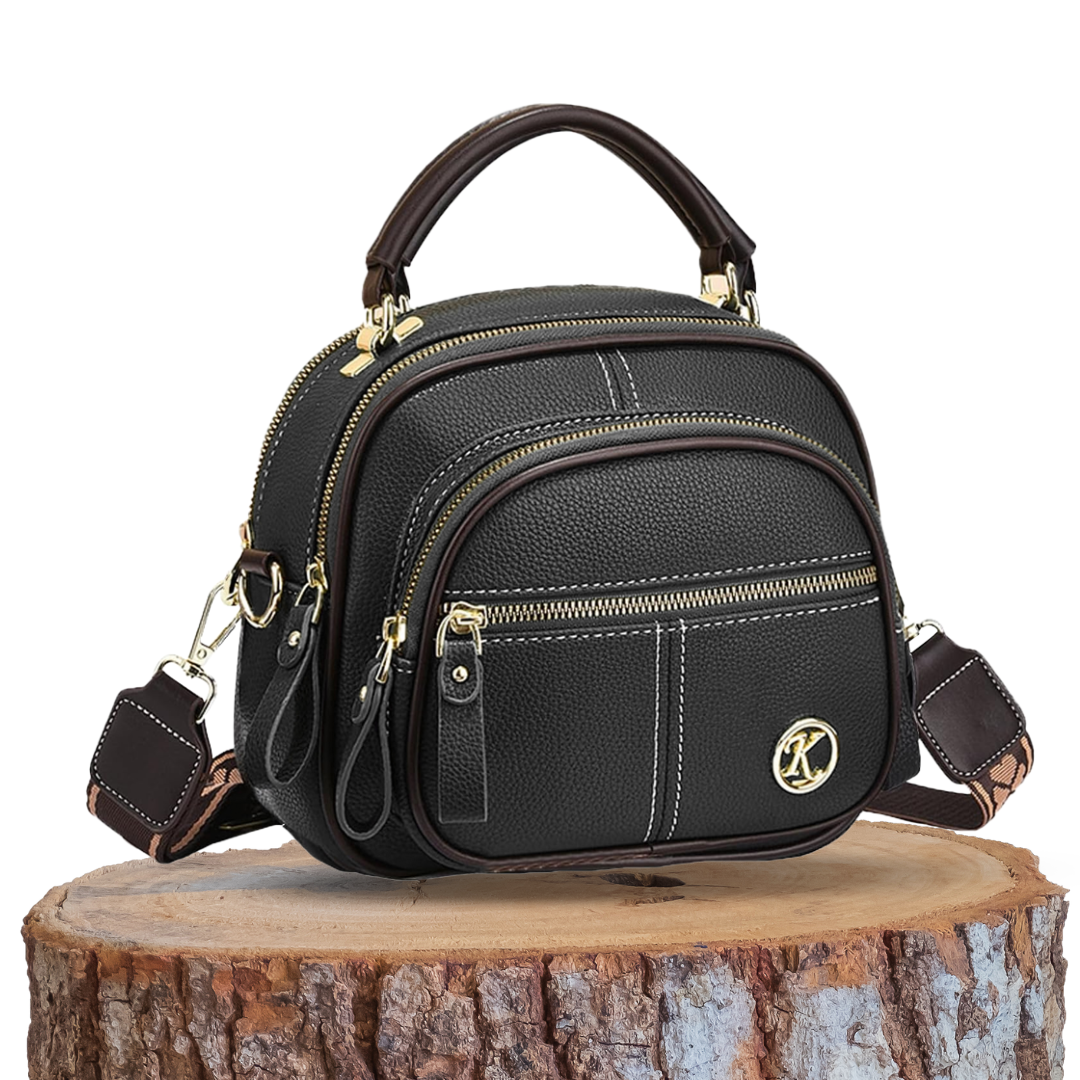 Kristine | Compact Multi-Zip Crossbody Bag